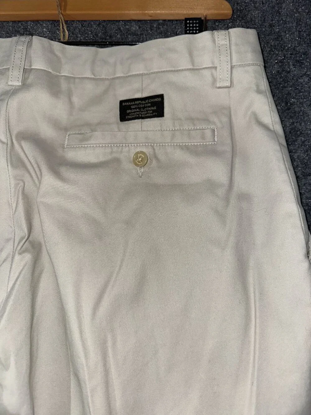 Banana Republic Pants Men 35 Dawson Relaxed Fit Chino Straight Leg Beige Cotton